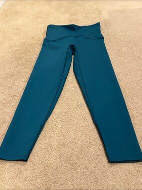 SPANX Teal Leggings with White Logo